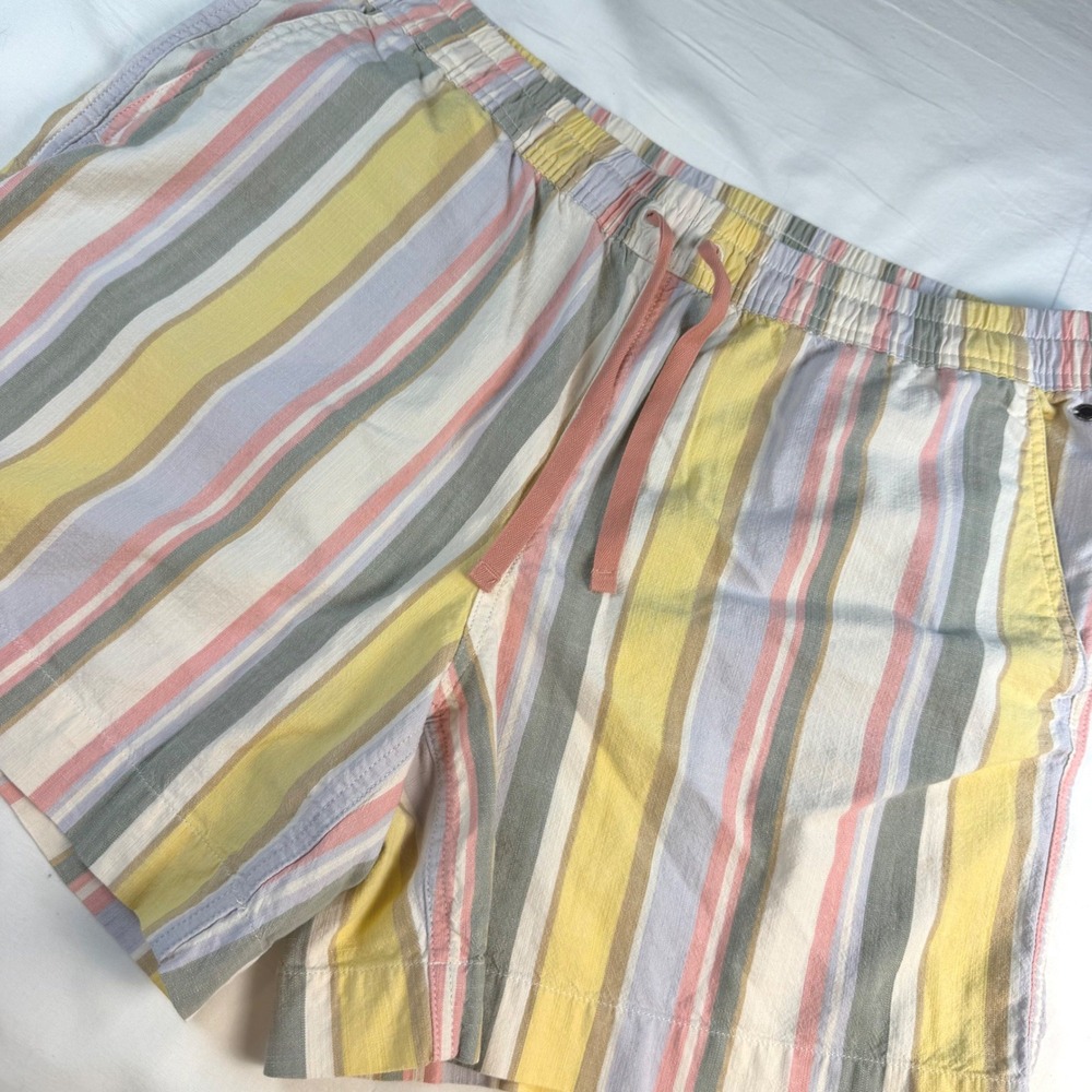 L.L. Bean Shorts Womens 16 Multi Color Striped Favorite Fit Cotton EUC